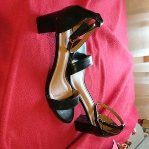 Black opened toed shoes